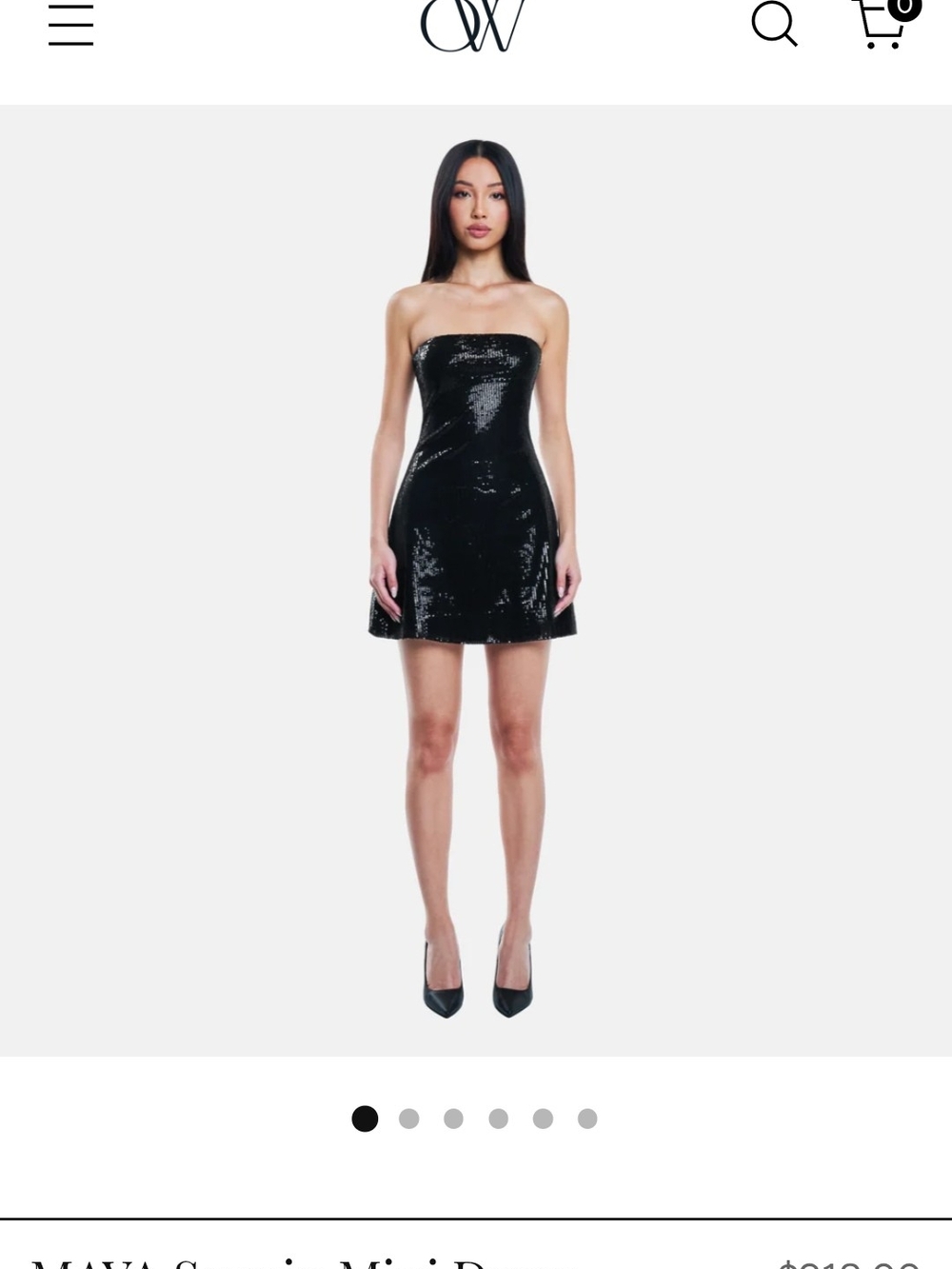 Maya Dress Strapless Black Sequin Mini Dress